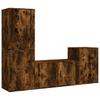 4 Piece TV Cabinet Set Smoked Oak Effect Particleboard