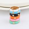 Colorful Enamel Gold Color Open Band Rings For Women Girl Cubic Zircon Neon CZ Stack Stacking Finger Ring