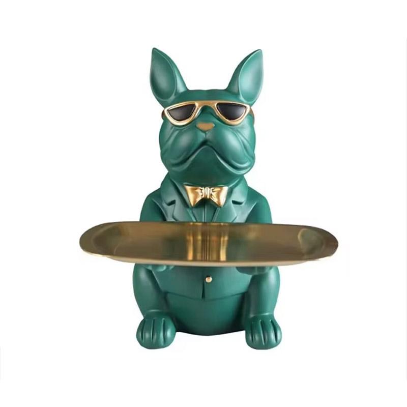 

Creative Bulldog Tray Animal Statue Creative Ornament Living Room Bedroom Miscellaneous Storage Home Decoration Gift