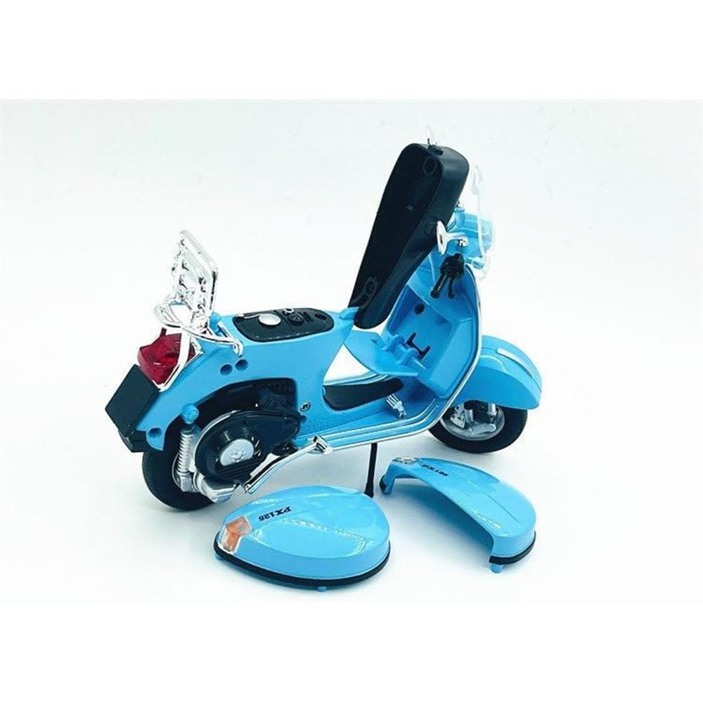 Mini moto urbaine Vespa 1/10, échelle 125, modèle de moto récréative en métal moulé, jouet de Simulation son et lumière, cadeau pour enfants