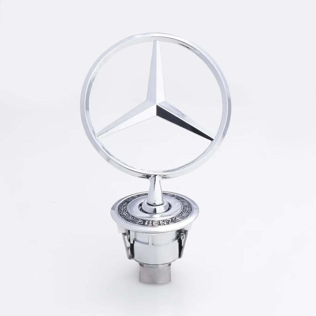 AABGU1 1Pcs Mercedes Benz Car Front Bonnet Logo Emblem Zinc Alloy Badge ForW204 W220 C180 C200 E260 E300L Auto Decorate Accessories