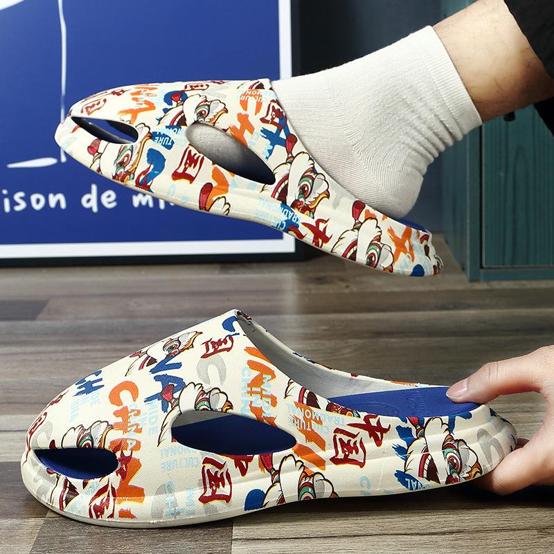 Kapcie Baotou, gruba podeszwa, 2023 nowe kapcie z płaskim dnem, kapcie dla par, kapcie męskie i damskie do odzieży wierzchniej