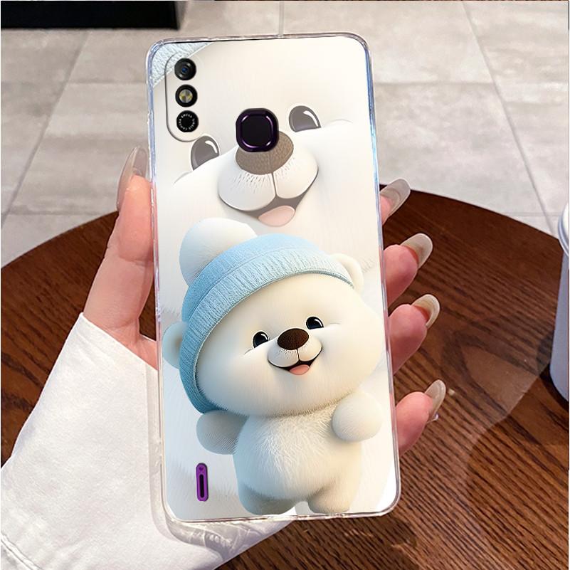 For Infinix Smart 4 4C Case X653 X653C Clear Aesthetic Luxury Cute Love Rabbit Funny Soft TPU Cover Infinix Smart 4c Phone Case