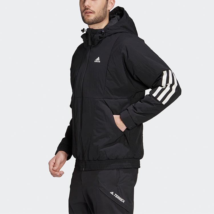 Adidas BTS Hooded Jacket Warm Sports Cotton Coat Winter Men Jackets Black FT2447