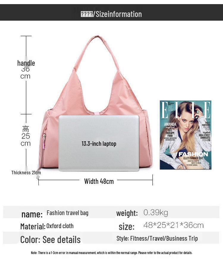 Stylish Large-Capacity Travel Bag with Shoe Compartment – Lightweight, Versatile for Yoga, Training, and Short Trips (Shoulder/Crossbody)