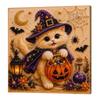 DIY Diamond Painting Kit Halloween Cat Pearl Diamond Painting, Partially Pre-Punched Canvas, Perfect for Home Decor and Holida