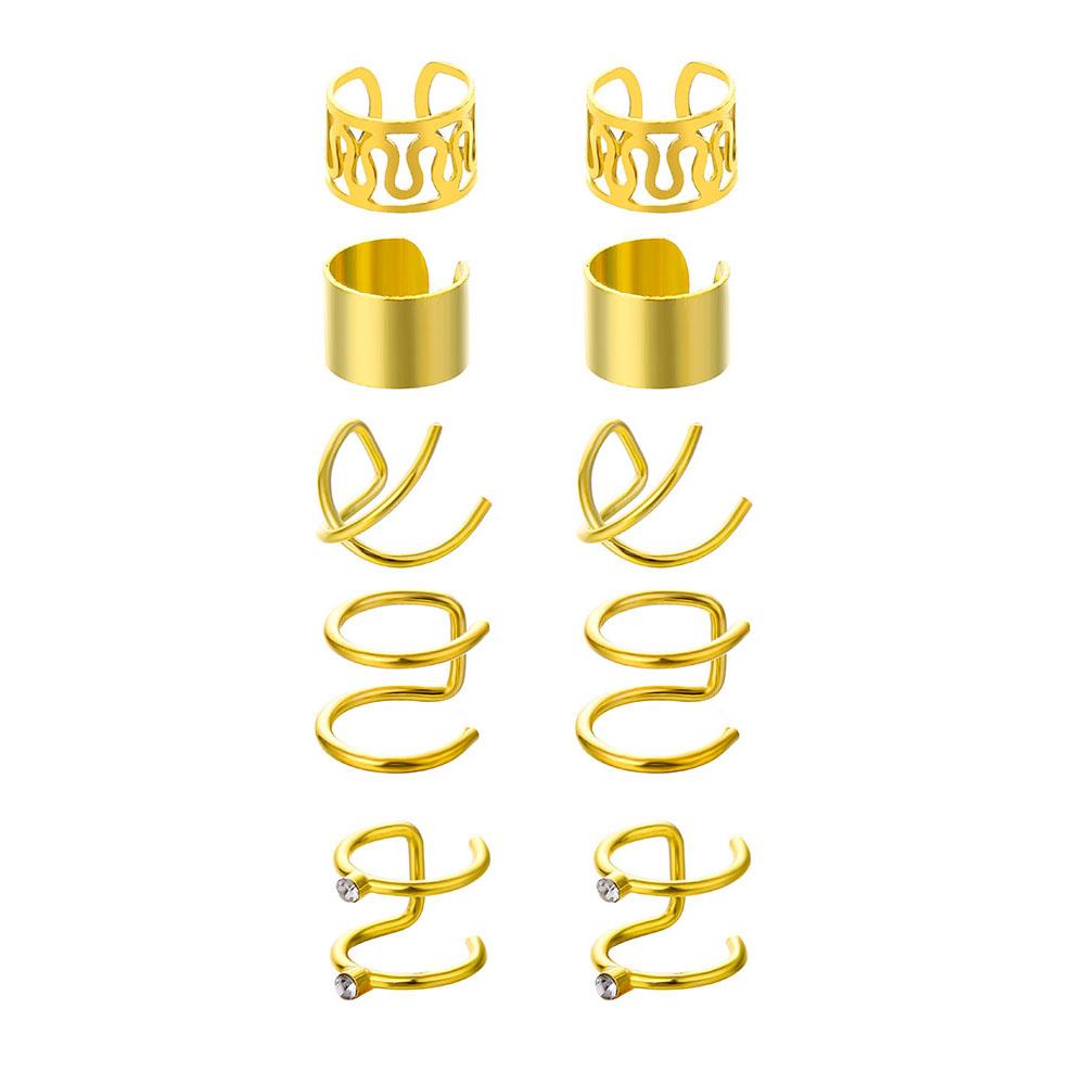 Ohrclip-Schmuckset für Damen, aushöhlen, schlicht, modisch, elegant, Paar passende personalisierte Ohrringe