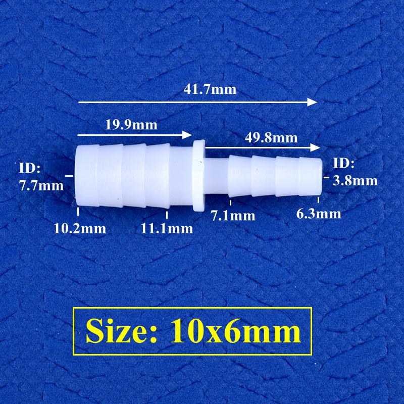 10Pcs 4~12mm White PE Pagoda Reducing Direct Connectors Aquarium Tank Adapter Air Pump Adapter Micro Irrigation Hose Joint Garden Water Pipe Fittings