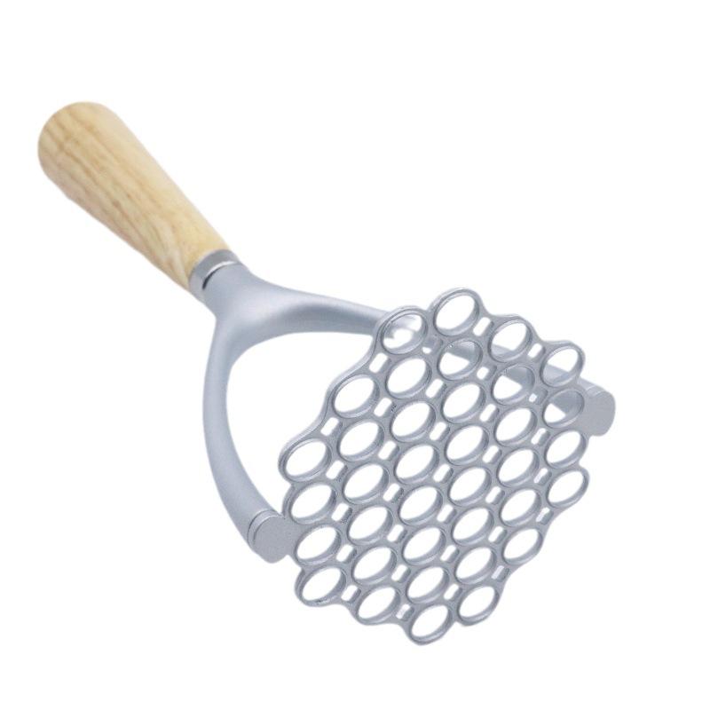 Aluminum Manual Potato Masher Meat Potato Pressor Tool Whisk Food Cutter Crusher Wood Handle Garlic Pusher Kitchen Gadgets
