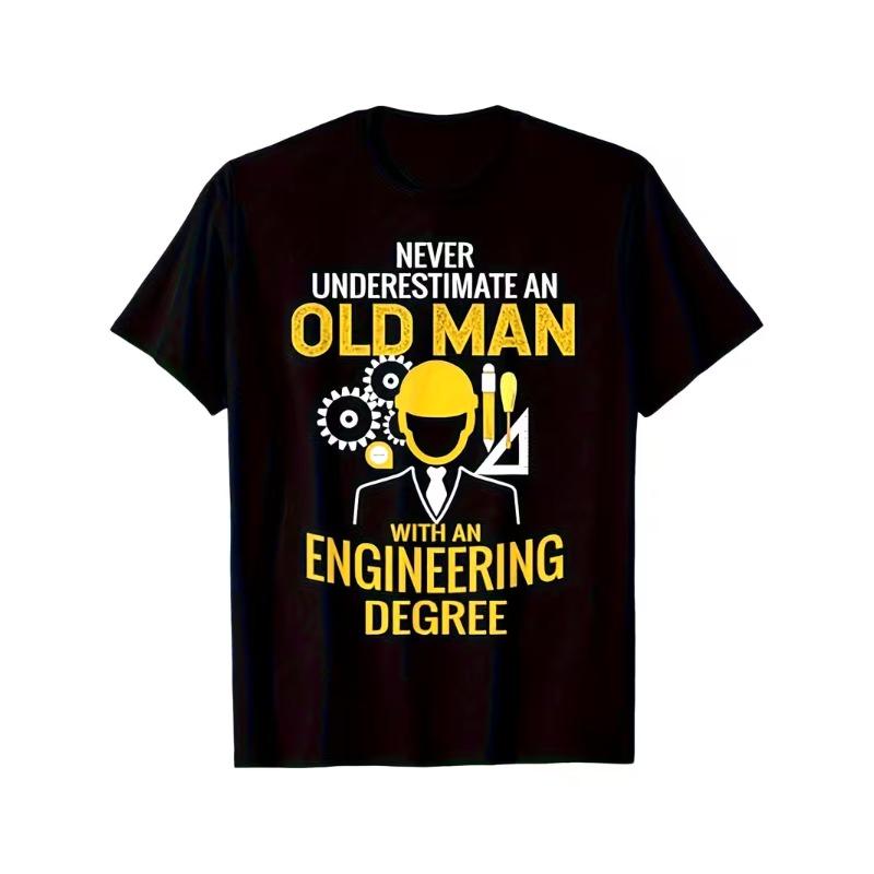 

Funny Streetwear Never Underestimate An Old Unisex T Shirt Womens Unisex Cotton Tee Casual Summer Oversized Top Loose Short Sleeve S