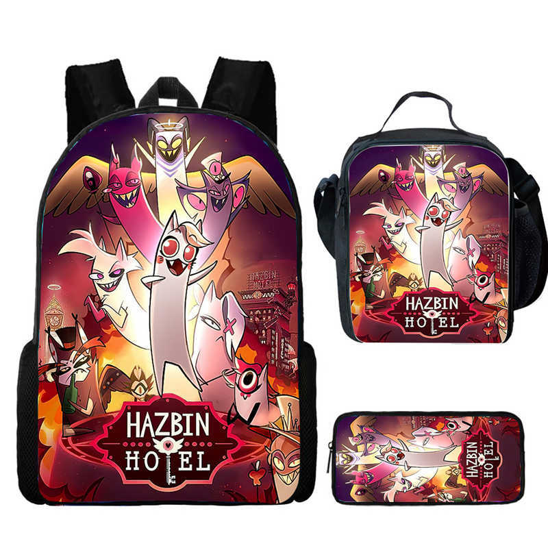 Hell Inn Hazbin Hotel Student School Bag High Value Leisure Oxford Ridge Relief Backpack