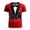 Albero di Natale Fiocco di neve Moda Casual Top Uomo Stampa 3D T-shirt Tee Party Street Rosso Finto Abito Manica Corta Girocollo Camicia