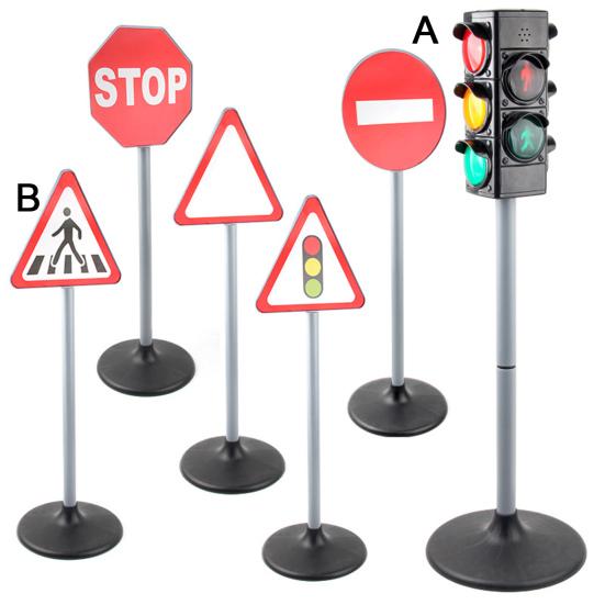 Traffic Light Toy Height Adjustable Kids Toy Educational Sound Flashing Traffic Light Model for Home