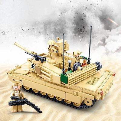 781-teiliges Militärmodellbauset aus Bausteinen, M1A2 Panzermodell, kreatives DIY-Spielzeug, zusammengebauter Bausatz (ohne Box).