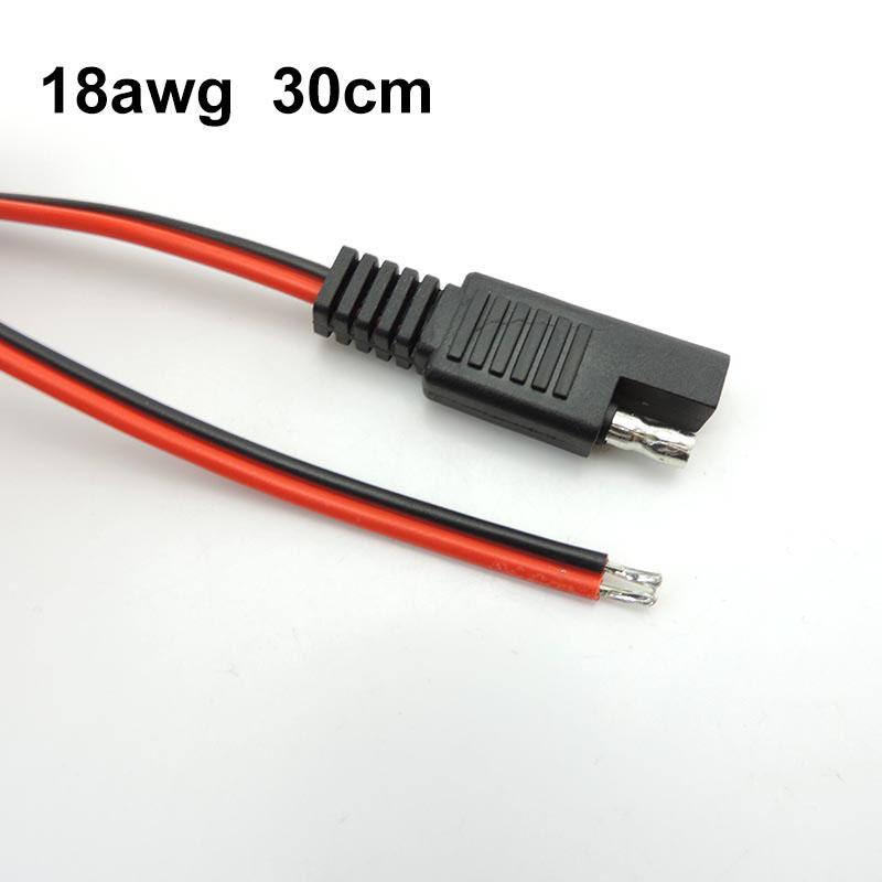 2 pin 30CM 10A 18AWG SAE napájecí kabel konektoru Automobilový prodlužovací kabel SAE měděný kabel Rychlé odpojení Solární panel Kabel kabelu