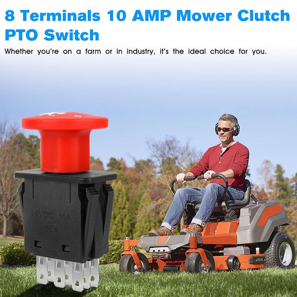Strong 10 Amp Mower Switches Replacement 8 Terminals Plastic Safety Cutoff Switches for Various Lawn Equipment Brands