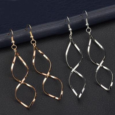 Hollowing Out Spiral Frame Dangling Earrings for Women Simple Korean Digital Pendant Fashion Earrigns Hanging Female Trend Ear Jewelry