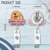 Sorry I'm Late I Saw A Dog Fun Shaped Badge Reel Holder with Metal Shark Clip Office Hospital Lab Work ID Tag Badge Gift for Doctor Nurse Social