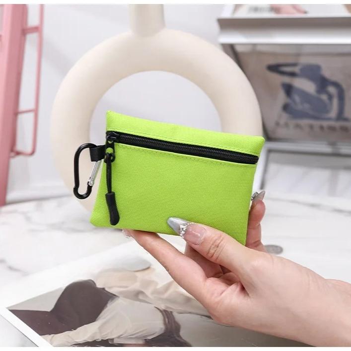 Canvas Mini Coin Purse Simple Zipper Kid Storage Pouch Money Pocket Solid Color Coin Key Bag Women Men Cute Wallet Mini Purse