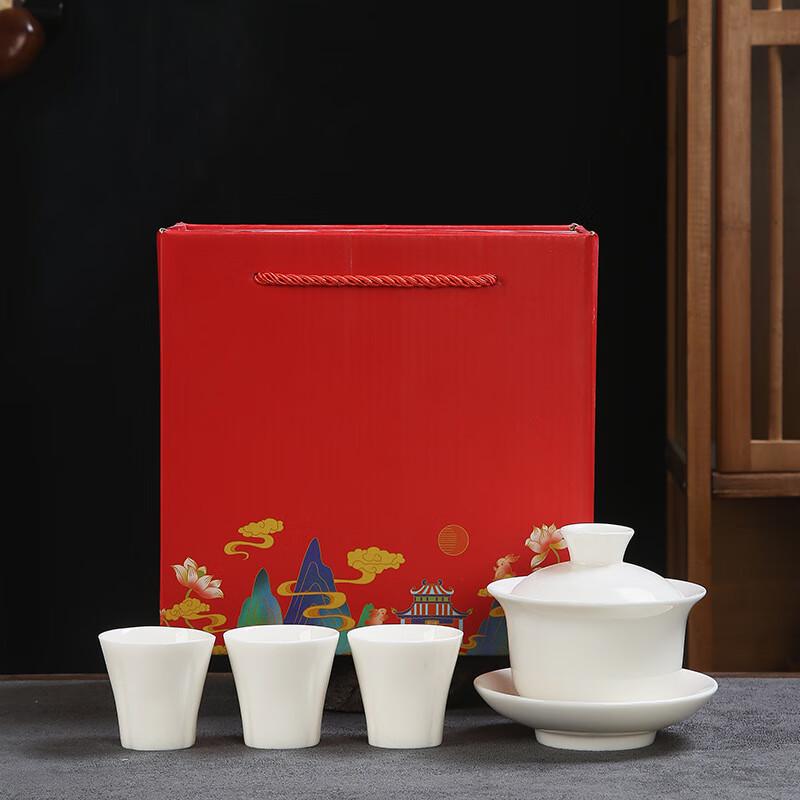 A1 Lard Jade Porcelain Kung Fu Ceramic Tea Set