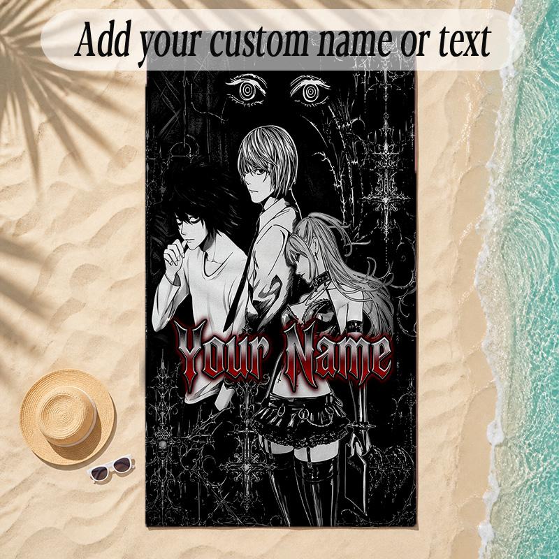 Beach TowelDeath Note Custom Name Text Personalized Soft Towel for Beach Pool Indoor Home Decor Gift