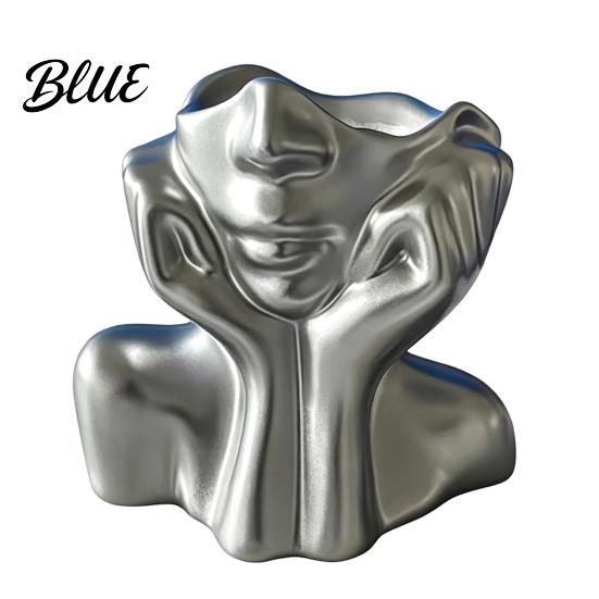 Minimalist Brush Storage Container Abstract Face Vase, Artistic Female Pen Holder, Makeup Office Supplies Organizer Modern Decorative Vase Centerpiece