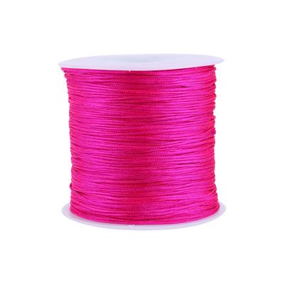 Corda per Nodo Cinese in Nylon 100M x 0,8mm Coda di Topo Macramè Filo Shamballa Rosso Rosa