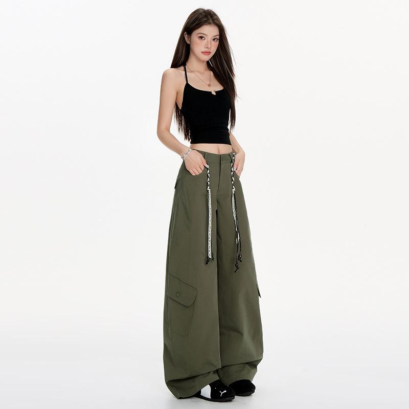 Damen High-Waist Vintage Weitbeinige Hosen - Lockere Passform, Lässiger Herbststil