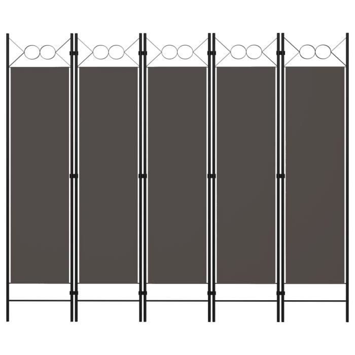 VidaXL Cloison de séparation 5 panneaux Anthracite 200x180 cm