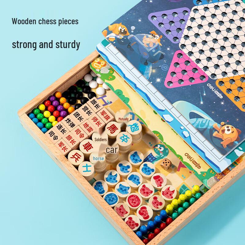 Deli Wooden 10-in-1 Board Game Set