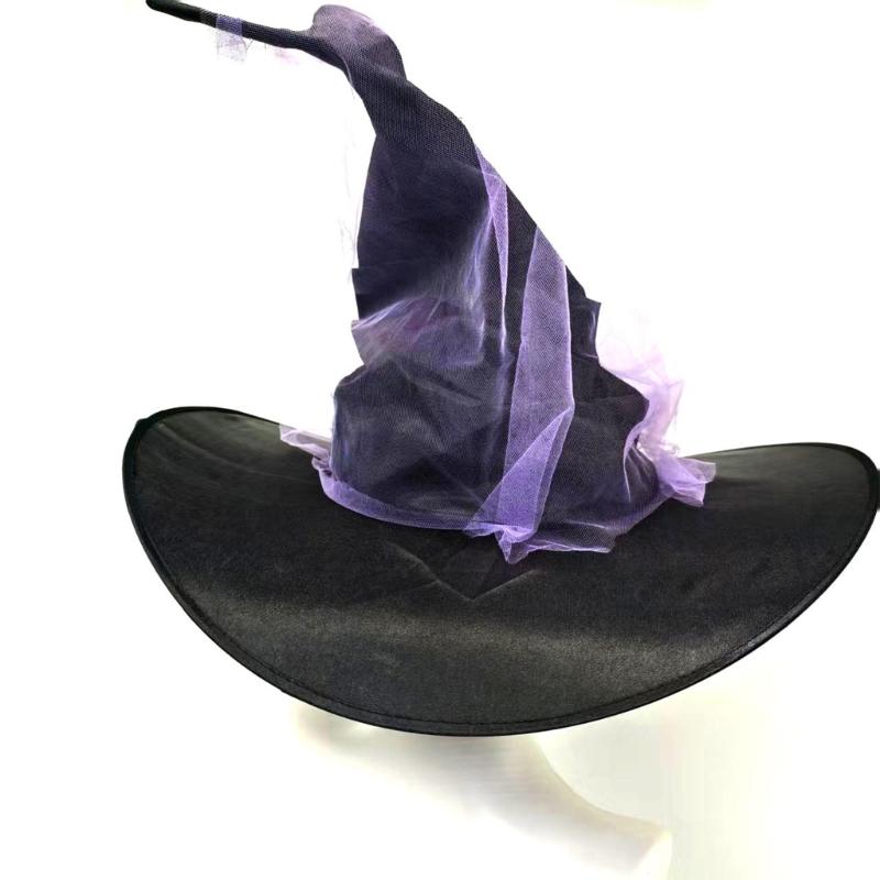 Large Black Witches Witch Hat for Women Led Light Up Witch Caps Halloween Cosplay Costume Accessory for Women Girls Gift