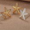 Vintage Summer Starfish Studs Earrings Simple Star Shell Earrings For Women Elegant Ocean Party Jewelry Gift