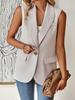 Women's Sleeveless Waistcoat Vest, Light Gray, Multiple Colors, Casual Office Wear