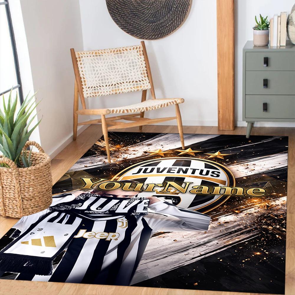 Juventus Customized Name Carpet Suitable for Balcony Study Room Playrooms Dormitory Anti-slip Rug Office Home Decor Birthday/Christmas Gift