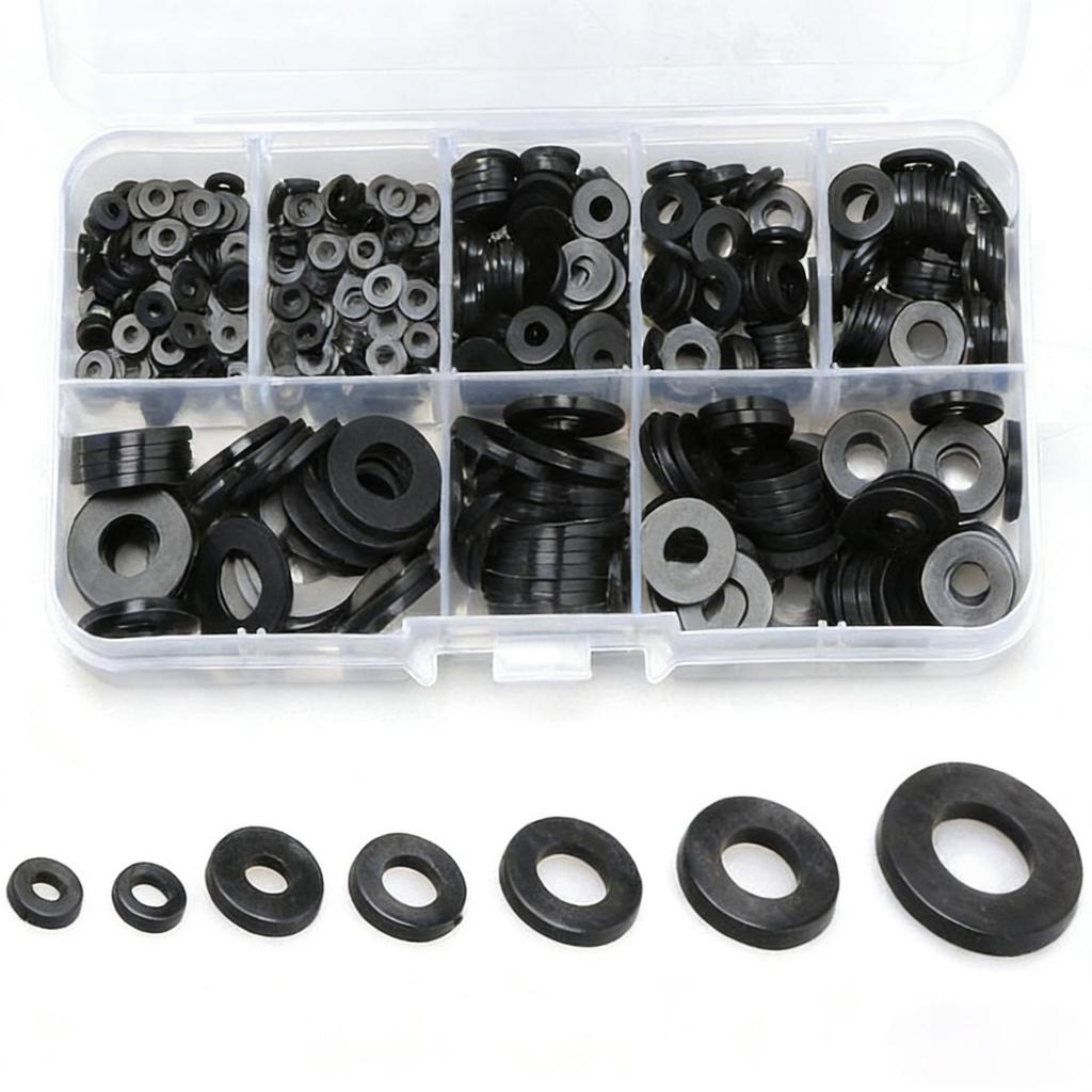500PCS Boxed Nylon High Temp Insulation Flat Plastic Washers