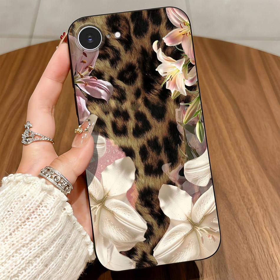 

Creative Leopard Print Phone Case For iPhone 17E 16E Soft Matte Silicone Anti Drop Lightweight Back Cover For iPhone 17 E 16 E Matte Silicone&iPhone 16e