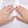 18K Gold Plating Titanium Steel Lovers Couple Rings Gold Wave Pattern Wedding Proposal Ring for Couples Engagement Jewelry