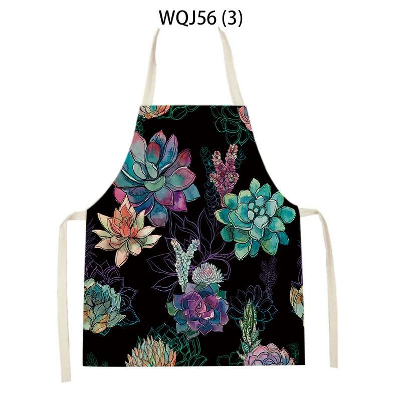 Cactus Pattern Home Cleaning Kitchen Aprons Plant Flowers Adult Kids Waist Bib Baking Accessories Cleaning Antifouling Apron