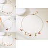 Strawberry Cherry Water Crystal Pendant Necklace Pack With Multilayer Stainless Steel Chain For Summer Wear