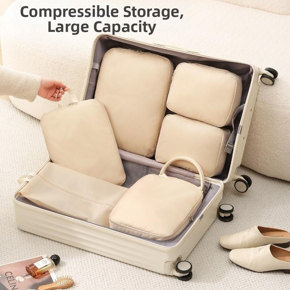6Pcs/Set Washable Luggage Compression Bag Large Capacity Packing Cubes Set  Suitcase Packing