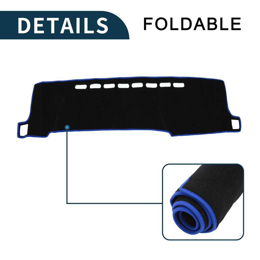 TUCKBOLD Dashboard for Toyota Center Console Dashboard Cover 1 Set Mat/Cover Aqua/NHP (10 Series, 2011-2021) Mat, Black/Blue,