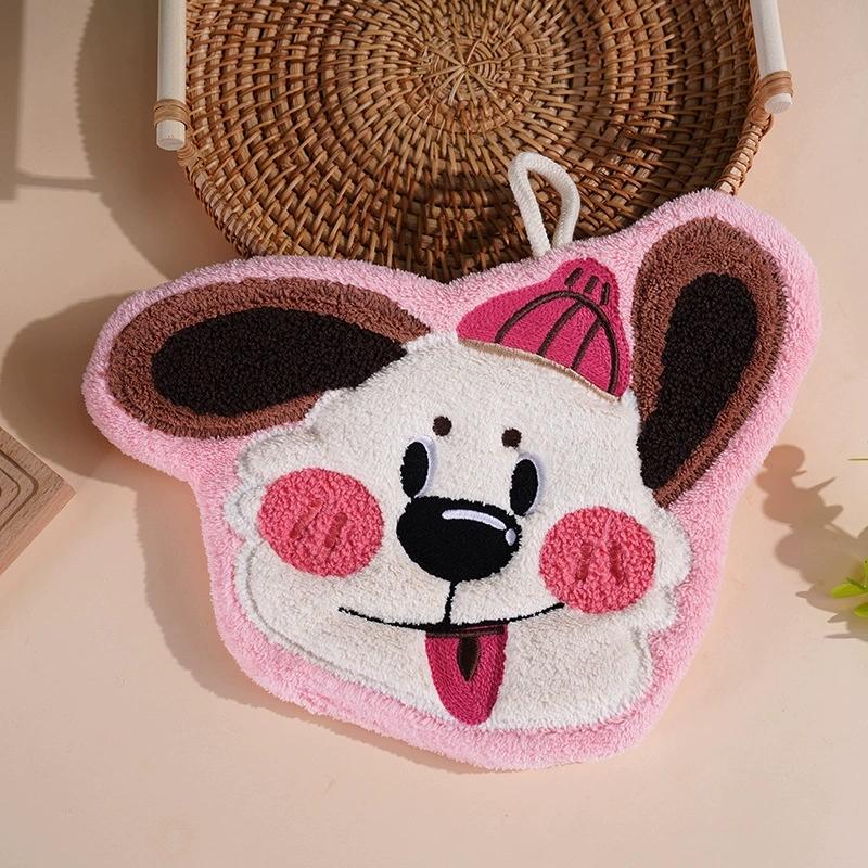 Quick Drying Puppy Hand Towel Hanging Ultra Soft Absorbent Fiber for Bathroom Kitchen Use