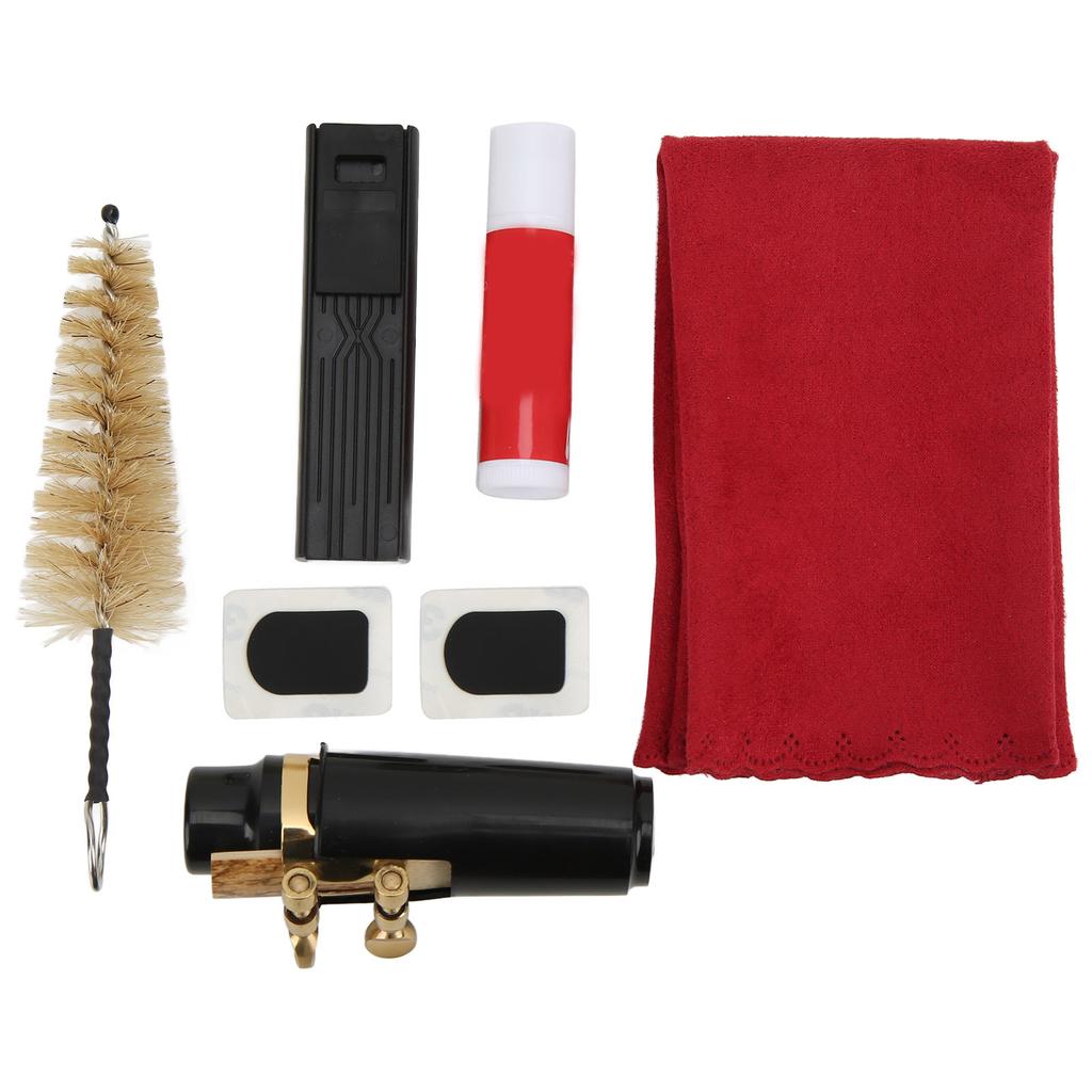 Saxophone Mouthpiece Kit Soprano Cleaning Set Brush Ligature Cork Grease for Maintenance
