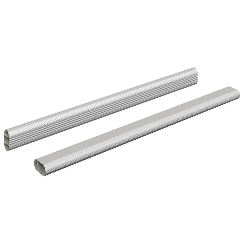 Clothes Rod 2 pcs Silver 372 x 15 x 29 mm Aluminium Alloy