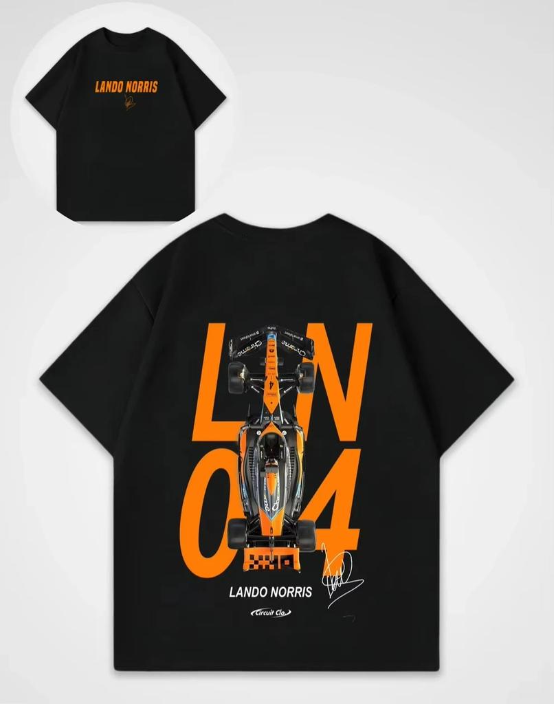 Grafické tričko Lando Norris  Y2K Retro závodní košile  Oversized Unisex 100% bavlněný top pro muže  Ženy roku 2026  Nejnovější léto