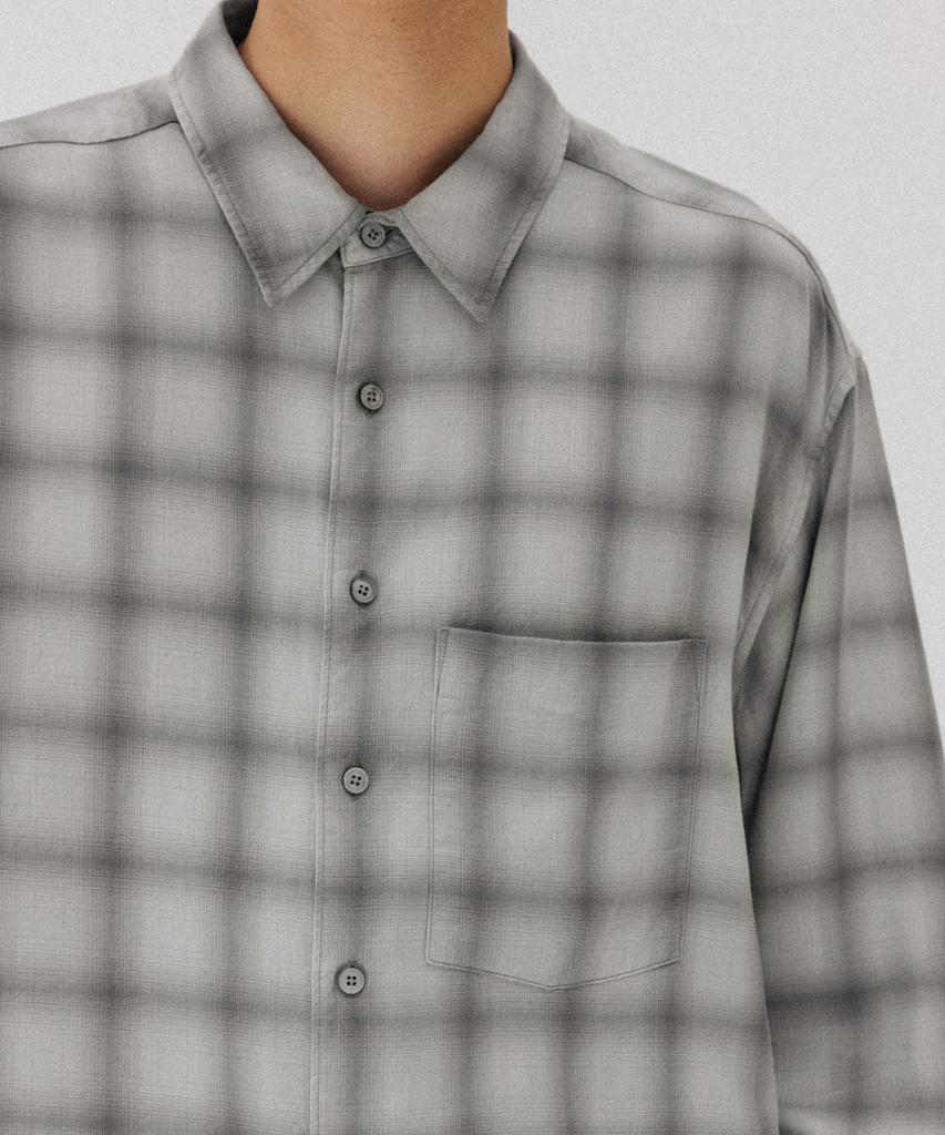BLANKROOM Check Shirt_Haze Gray