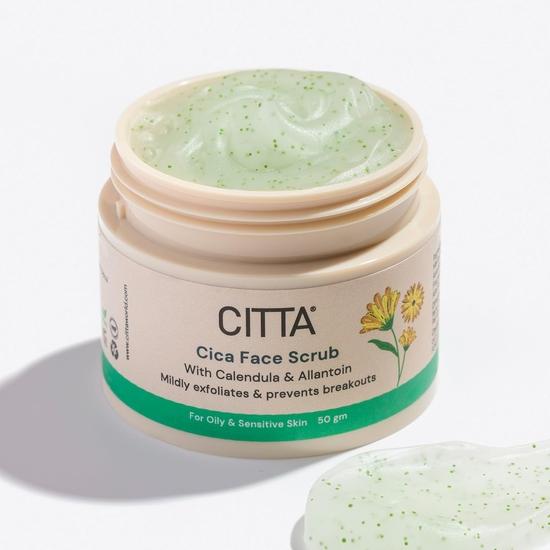 CITTA Cica Peeling do twarzy do usuwania opalenizny i martwego naskórka | Pierwszy w Indiach peeling o mrożonej teksturze do skóry tłustej i wrażliwej | Dla mężczyzn i kobiet | 50 g