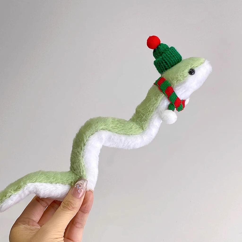Little Red Riding Hood Green Snake Plush: Bendable, Wrap-Around Ornament & Year of the Snake Mascot