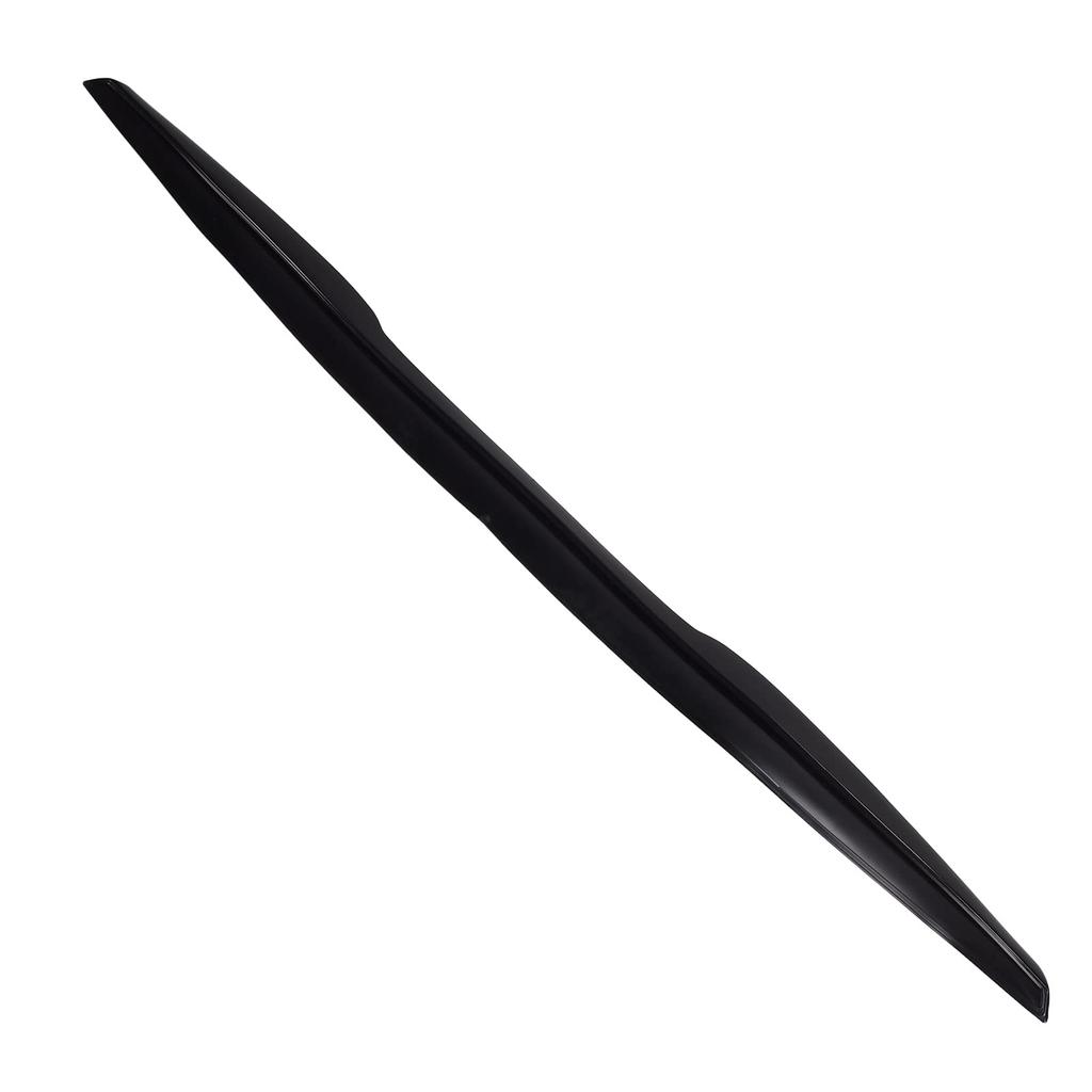 Universal Rear Roof Trunk Spoiler Lip Kit with Tail Wing, Rubber Strip Bar Wing Lip Trim Tailfin Tail Sticker in Glossy Black