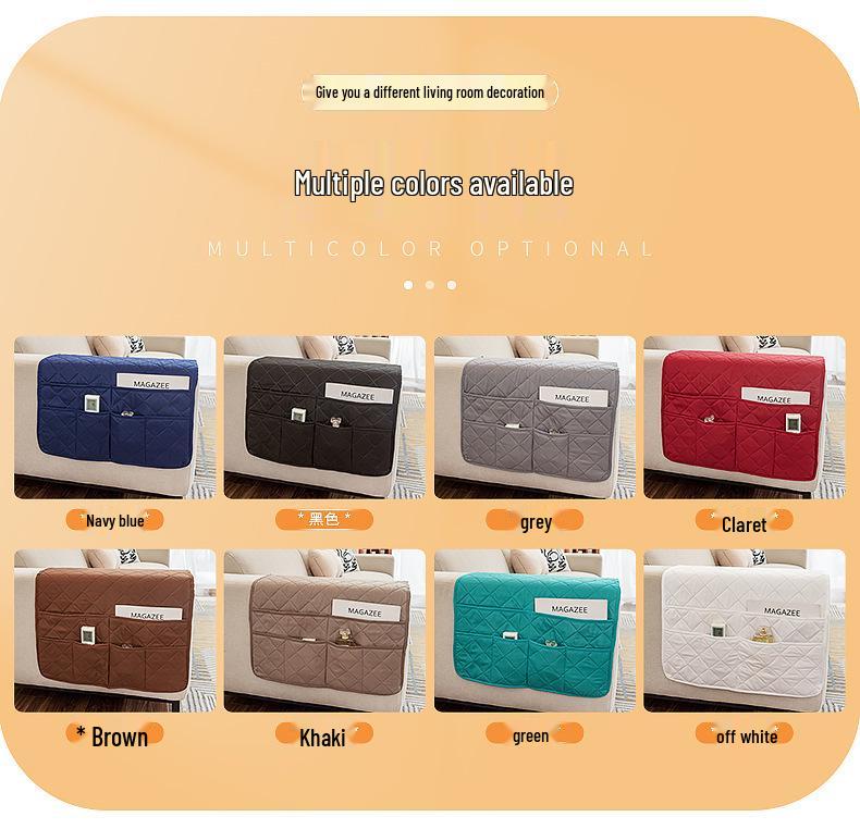 Multifunctional Sofa Armrest Organizer with Storage Pockets for Magazines and Remotes